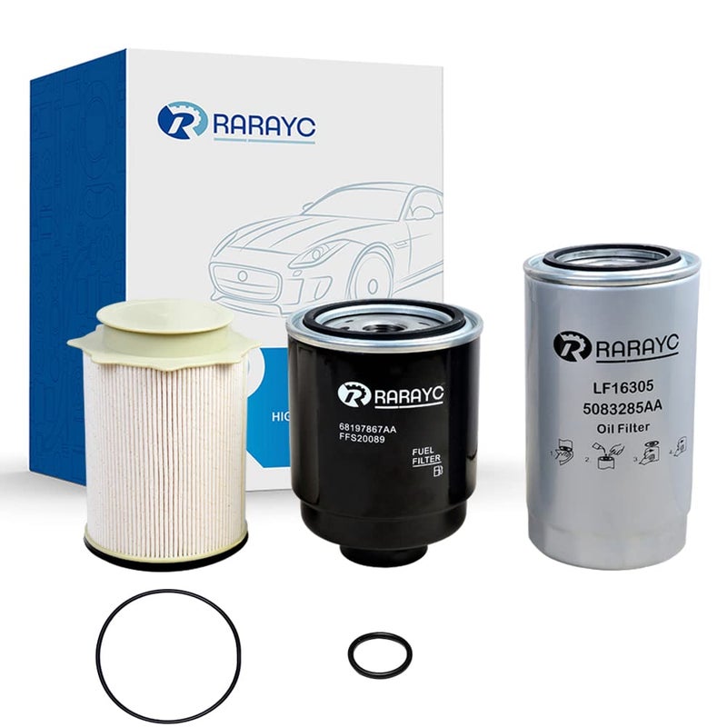 RARAYC 6.7L Cummins Fuel Filter Water Separator Set | Replacement for 2013-2018 Dodge Ram 2500 3500 4500 5500 6.7L | Replaces# 68197867AA 68157291AA 5083285AA - Image 1